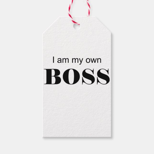 Ich bin mein eigener Boss! Geschenkanhänger (Vorderseite)