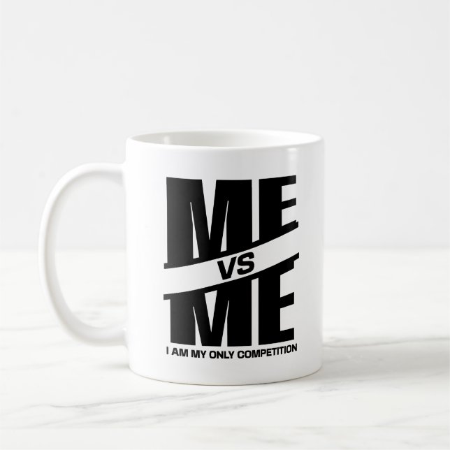 Ich bin mein einziger Wettbewerb Cooler Gym Lover Kaffeetasse (Links)
