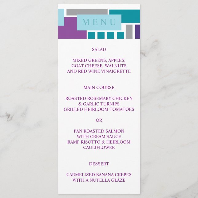 ICH BIN MEIN UNBEKANNTER "Wedding Menu Card" Menükarte (Vorderseite)