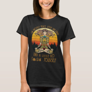Ich bin meistens Frieden Liebe und Licht Lustiges  T-Shirt