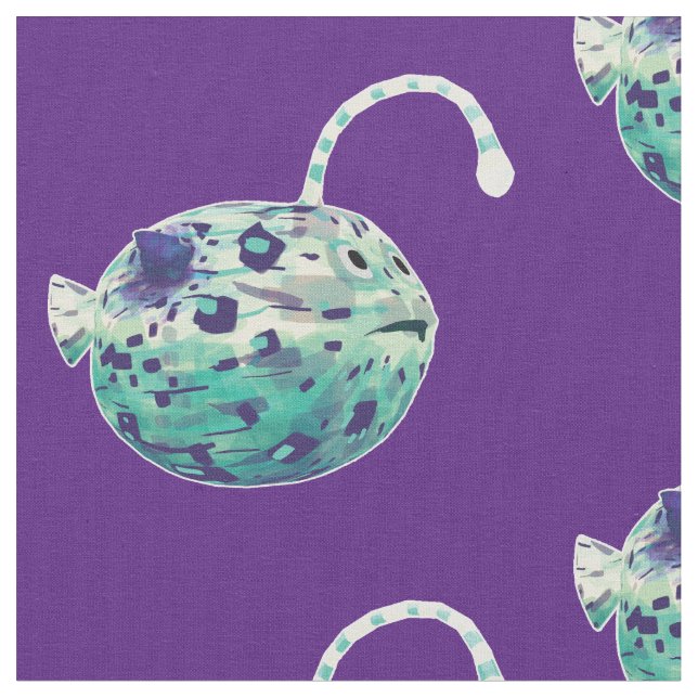 "Ich bin Mesmerisierend..." Die Puffer-Lampe-Fisch Stoff (Nahaufnahme)