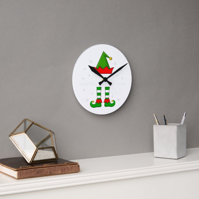Ich bin Miniature Schnauzer Lover | Elf Weihnachte Runde Wanduhr (Büro)