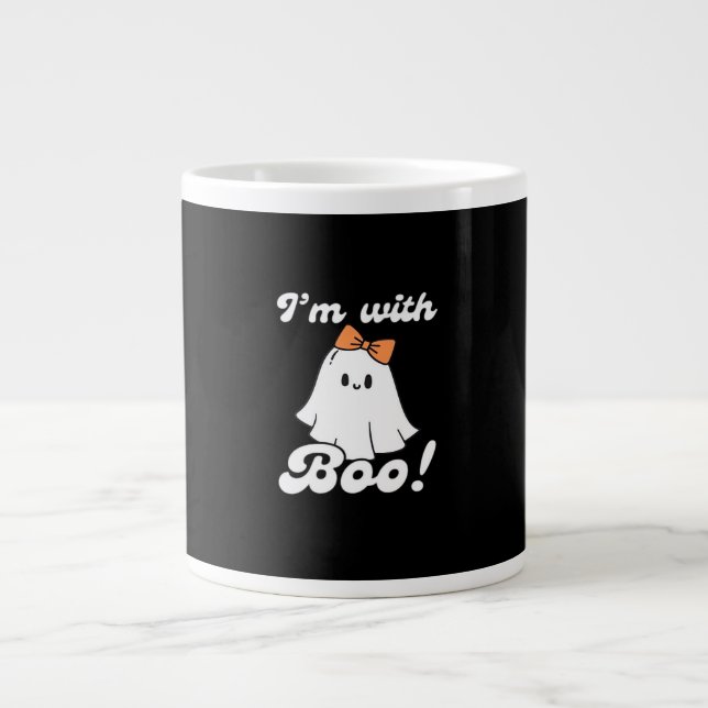 Ich bin mit Boo Funny Retro-Stil Jumbo-Tasse (Vorderseite)