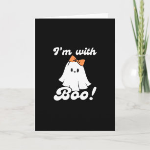 Ich bin mit Boo Lustiger Retro-Stil Karte