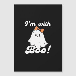 Ich bin mit Boo Lustiger Retro-Stil Magnetkarte