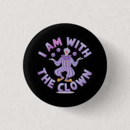 Ich bin mit Clown-Creepy & Funny Halloween Button