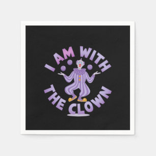 Ich bin mit Clown-Creepy & Funny Halloween Serviette