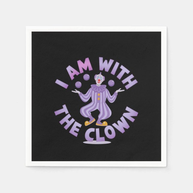 Ich bin mit Clown-Creepy & Funny Halloween Serviette (Vorderseite)