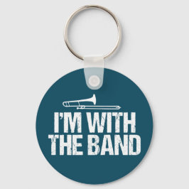 Ich bin mit dem Band Funny Trombone Player Schlüsselanhänger