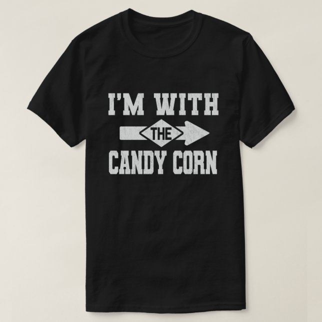 Ich bin mit dem Candy Corn Funny Couple Halloween T-Shirt (Design vorne)