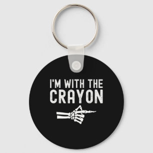 Ich bin mit dem Crayon Funny Skeleton Halloween Co Schlüsselanhänger