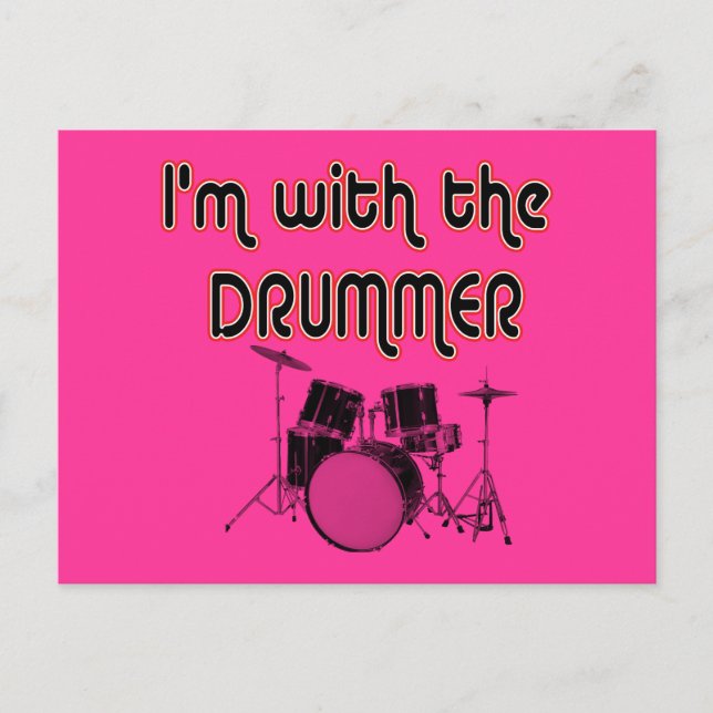 ICH BIN MIT DEM DRUMMER POSTKARTE (Vorderseite)