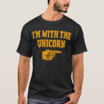 Ich bin mit dem Einhorn-passenden Halloweenkostüm T-Shirt<br><div class="desc">Funny last minute easy lazy Halloween outfit go with scary spooky mask ears or while trick or treating for men,  women,  kids who love Squash carving,  and witches,  bats,  ghosts,  skeletons to wear it to your Halloween party on this October 2020.</div>