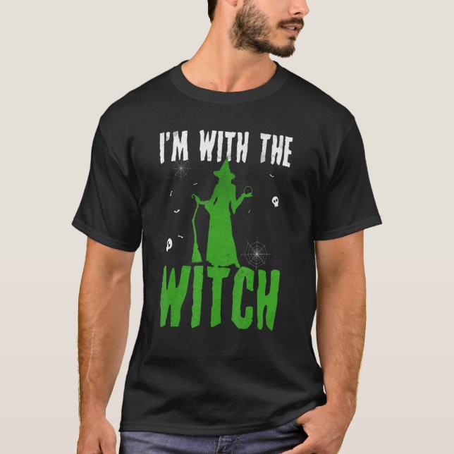 Ich bin mit dem Hexenmeisterkostüm für Männer Coup T-Shirt (Vorderseite)