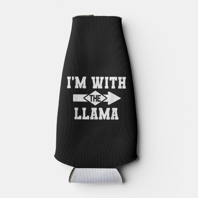 Ich bin mit dem Lama-Kostüm Halloween Matching Cou Flaschenkühler (Vorderseite)