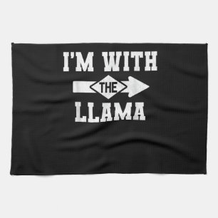 Ich bin mit dem Lama-Kostüm Halloween Matching Cou Geschirrtuch