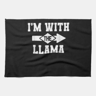 Ich bin mit dem Lama-Kostüm Halloween Matching Cou Geschirrtuch