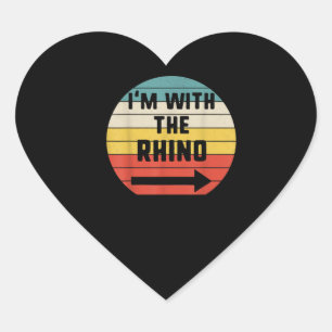 Ich bin mit dem Rhino Halloween Paarkostüm Herz-Aufkleber