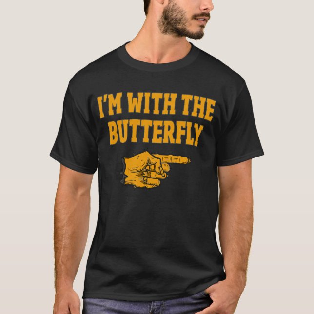 Ich bin mit dem Schmetterling-Matching-Halloween-K T-Shirt (Vorderseite)