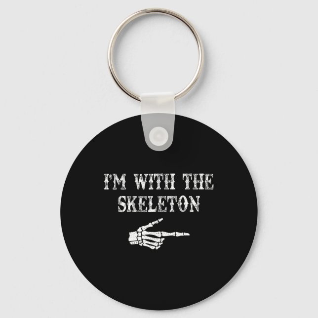Ich bin mit dem Skeleton Hand Halloween Coupé Cost Schlüsselanhänger (Vorderseite)