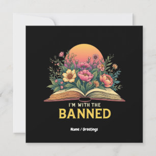 Ich bin mit dem verbotenen Bookworm Funny Book Lov Einladung