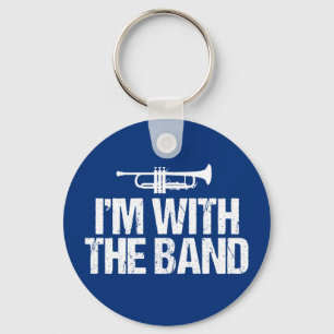 Ich bin mit der Band-lustigen Trompete Schlüsselanhänger