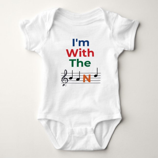 Ich bin mit der Band Music Baby Bodysuit Strampler (Vorderseite)