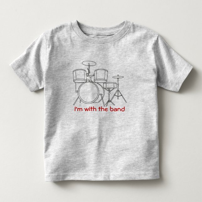 Ich bin mit der Band T - Shirtschwarz-Kontur Kleinkind T-shirt (Vorderseite)