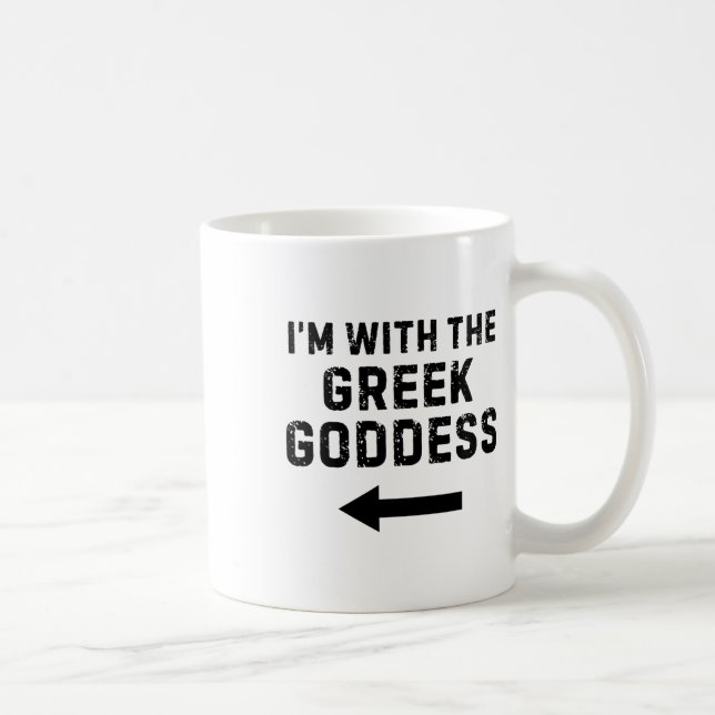 Ich bin mit der griechischen Göttin Funny Hallowee Kaffeetasse (Rechts)