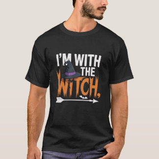 Ich bin mit der Hexe Lustige Halloween-Paare Passe T-Shirt