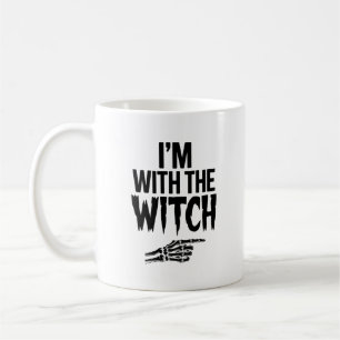 Ich bin mit der Hexe Lustiger Halloween-His-und-He Kaffeetasse
