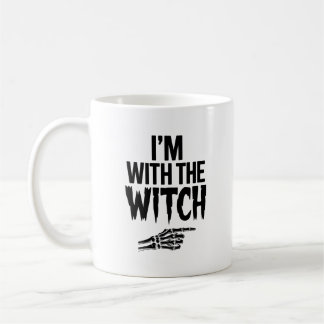 Ich bin mit der Hexe Lustiger Halloween-His-und-He Kaffeetasse