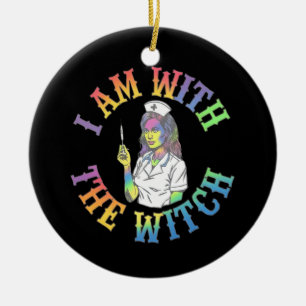 Ich bin mit der Hexe - Spooky und mystisches Hallo Keramik Ornament