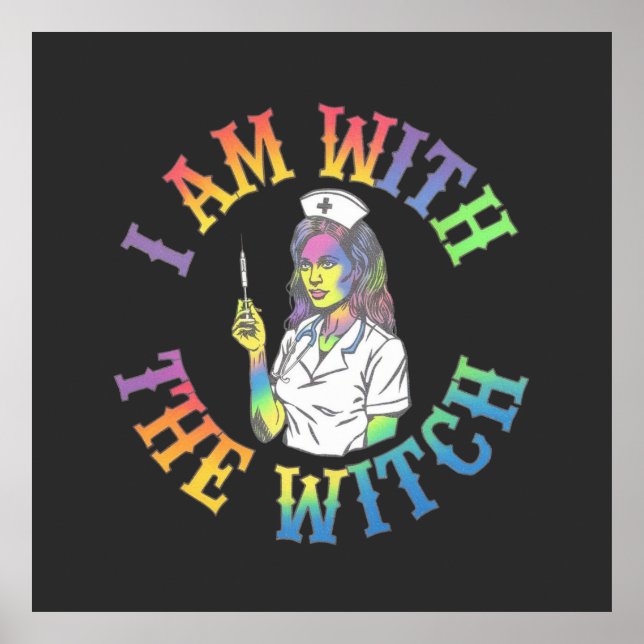 Ich bin mit der Hexe - Spooky und mystisches Hallo Poster (Vorne)