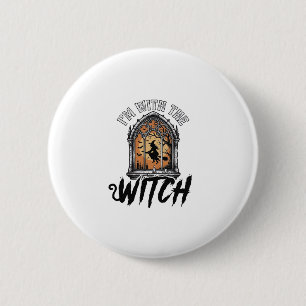 Ich bin mit der Hexe Vintage Halloween Button