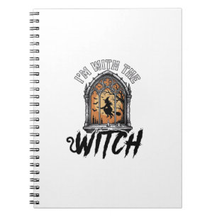 Ich bin mit der Hexe Vintage Halloween Notizblock