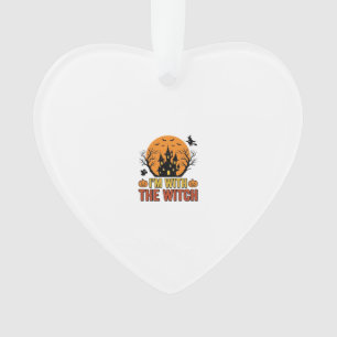 Ich bin mit der Hexe Vintage-Halloween-Schloss-Des Ornament