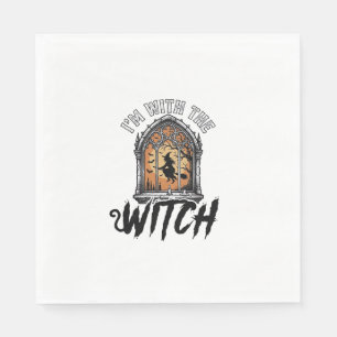 Ich bin mit der Hexe Vintage Halloween Serviette