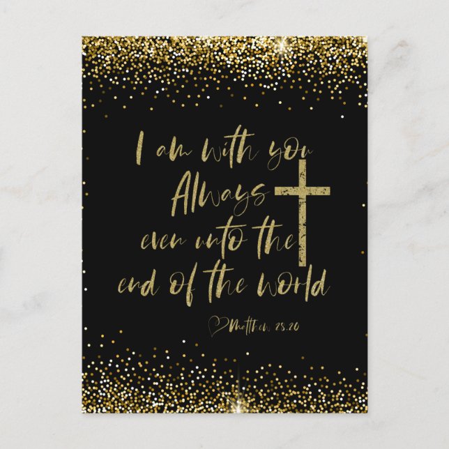 Ich bin mit dir immer Bibelverse Postkarte (Vorderseite)