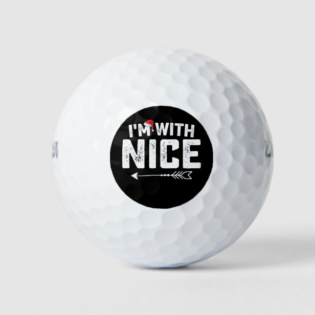 Ich bin mit einer schönen, passenden Weihnachtsfam Golfball (Vorderseite)