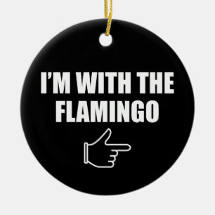 Ich bin mit Flamingo Halloween-Kostüm passend Flam Keramik Ornament