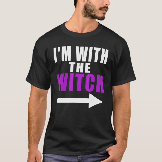Ich bin mit Hexenhusband Halloween-Kostüm für C T-Shirt (Vorderseite)