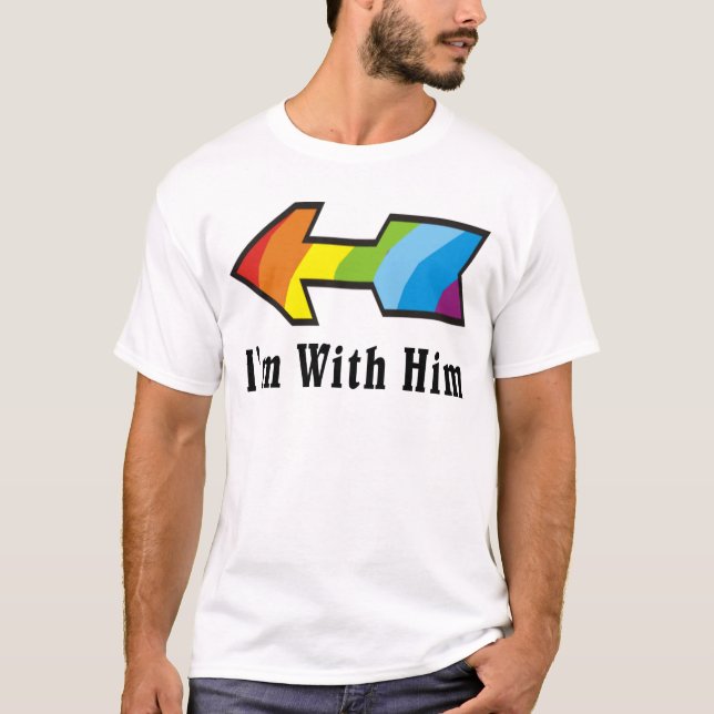 Ich bin mit ihm - Regenbogen-Pfeil-Recht T-Shirt (Vorderseite)