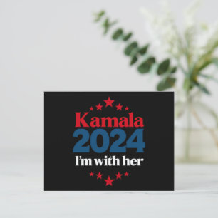 Ich bin mit ihr Kamala Wähle 2024 Präsidentin Kama Postkarte