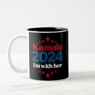Ich bin mit ihr Kamala Wähle 2024 Präsidentin Kama Zweifarbige Tasse
