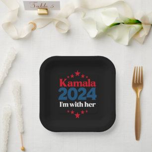 Ich bin mit ihr Kamala Wähle Kamala zur Präsidenti Pappteller