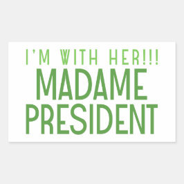 ICH BIN MIT IHR!! RECHTECKIGER AUFKLEBER