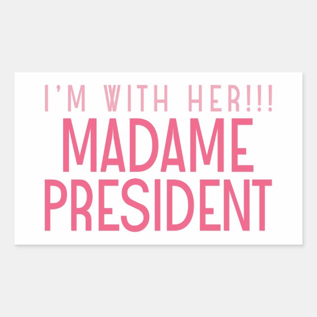 ICH BIN MIT IHR!! RECHTECKIGER AUFKLEBER (Vorderseite)