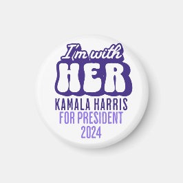 Ich bin mit ihrem Text Kamala Harris für Präsident Magnet