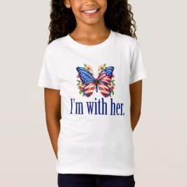Ich bin mit ihren Niedlichen Kamala Butterfly Girl T-Shirt